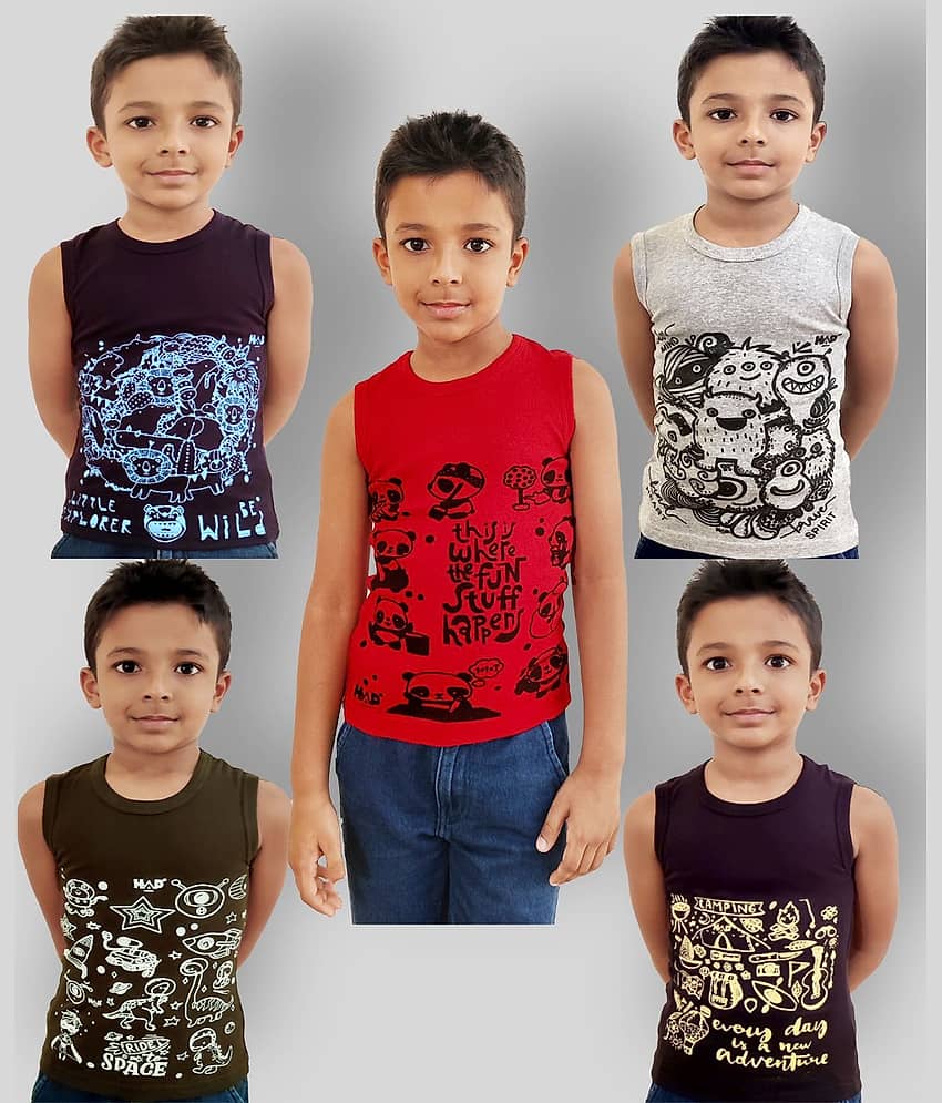 HAP Pack of 5 Boys 100% Cotton ( Multi Color )