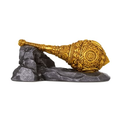 Tiny Shiny Hanuman Ji Gada Bajrang Bali Resin Idol – Decorative Statue for Pooja Room, Home, Office & Living Room | Spiritual Blessing Figurine | Table & Interior Decor Gift