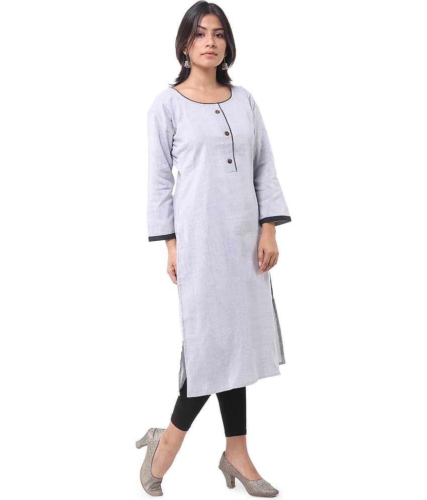 DESHBANDHU DBK - Grey Cotton Women's Straight Kurti