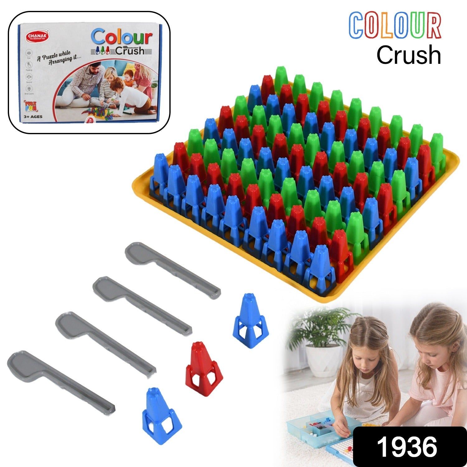 Plastic Color Crush Game Board, A Puzzle Game, Challenge's Educational Board Game's, Game for Kids & Adults, Birthday&nbsp;Gift&nbsp;(1 Set)