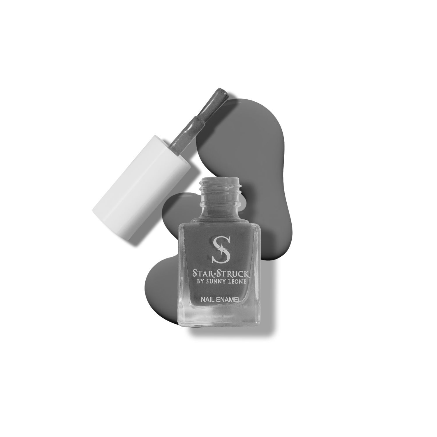 StarStruck by Sunny Leone - Steel Grey - Glossy Nail Polish | Mirror-Like Shine & Longwear Color | Quick Dry Formula
