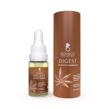 BOHECO DIGEST Navel Oil for Healthy Gut - 10 ml | Oil for Navel therapy | Promote gut health | Helps and enhances digestion | Releases abdominal discomfort | Reduces excessive bloating