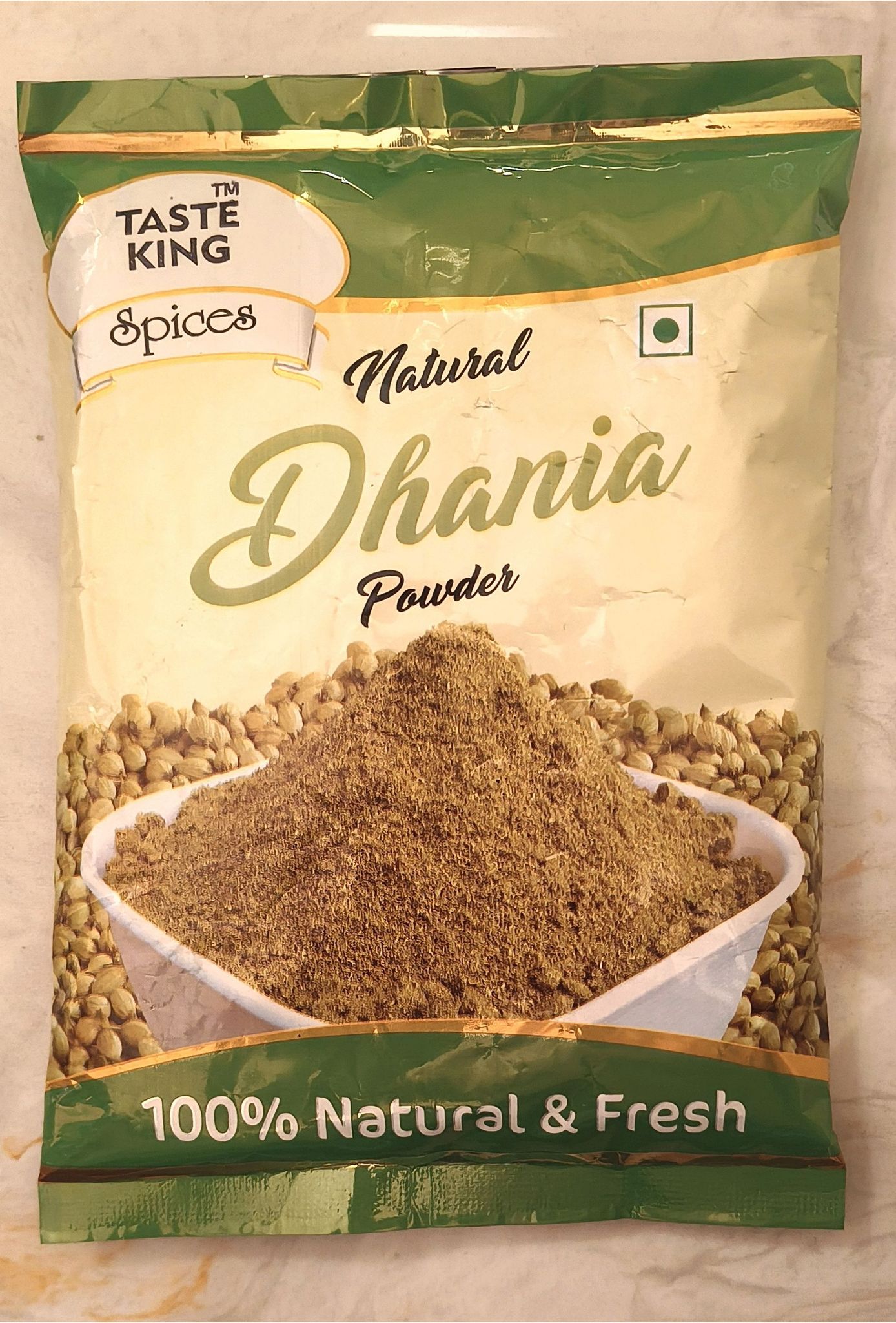 Taste King Natural Dhania Powder | Green and White | 500g | 100% Natural & Fresh | Cooking Seasoning
