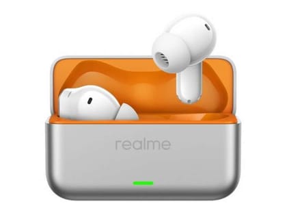 Realme Buds T500 Pro TWS Earbuds with 12.4mm Drivers, Upto 50dB ANC,3D Spatial Audio, 56H Playtime, AI ENC, IP55 Rating, and 45ms Low Latency BT 6.1  - Orange Mint