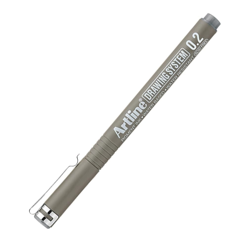 Artline Drawing System Pen 0.2 Marker Grey Colour Pack of 12 | Explore Various Drawing Techniques for Artists & Designers