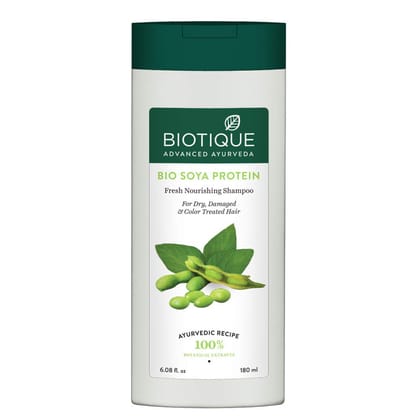 Biotique Bio Soya Protein Fresh Nourishing Shampoo | Repairs Dry and Damaged Hair |Maintains pH Balance |Promotes Healthy Shiny Hair| Prevents Color Fading | All Skin Types | 800ml Biotique Bio Soya Protein Fresh Nourishing Shampoo | Repairs Dry and Dama