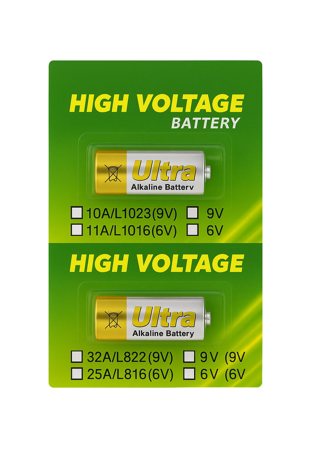 Exelent Alkaline Battery 9 V  32A / A32 / MN32 / L822 / G32A / E32A / GP32A  Long Shelf Life, Pack of 2  High-Power Battery for Smoke Detectors, Remotes, Toys, Alarms & More