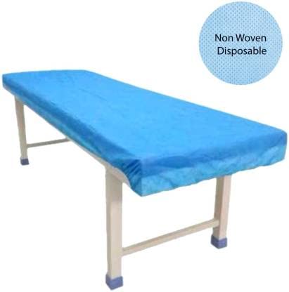 KUDIZE Disposable Non-Woven Bed Sheet for Hospital; Hotel; Spa and Beauty Parlor 30 GSM (Blue; 63 x 84 Inch/160.02 X 213.36 cm) (Pack of 100)
