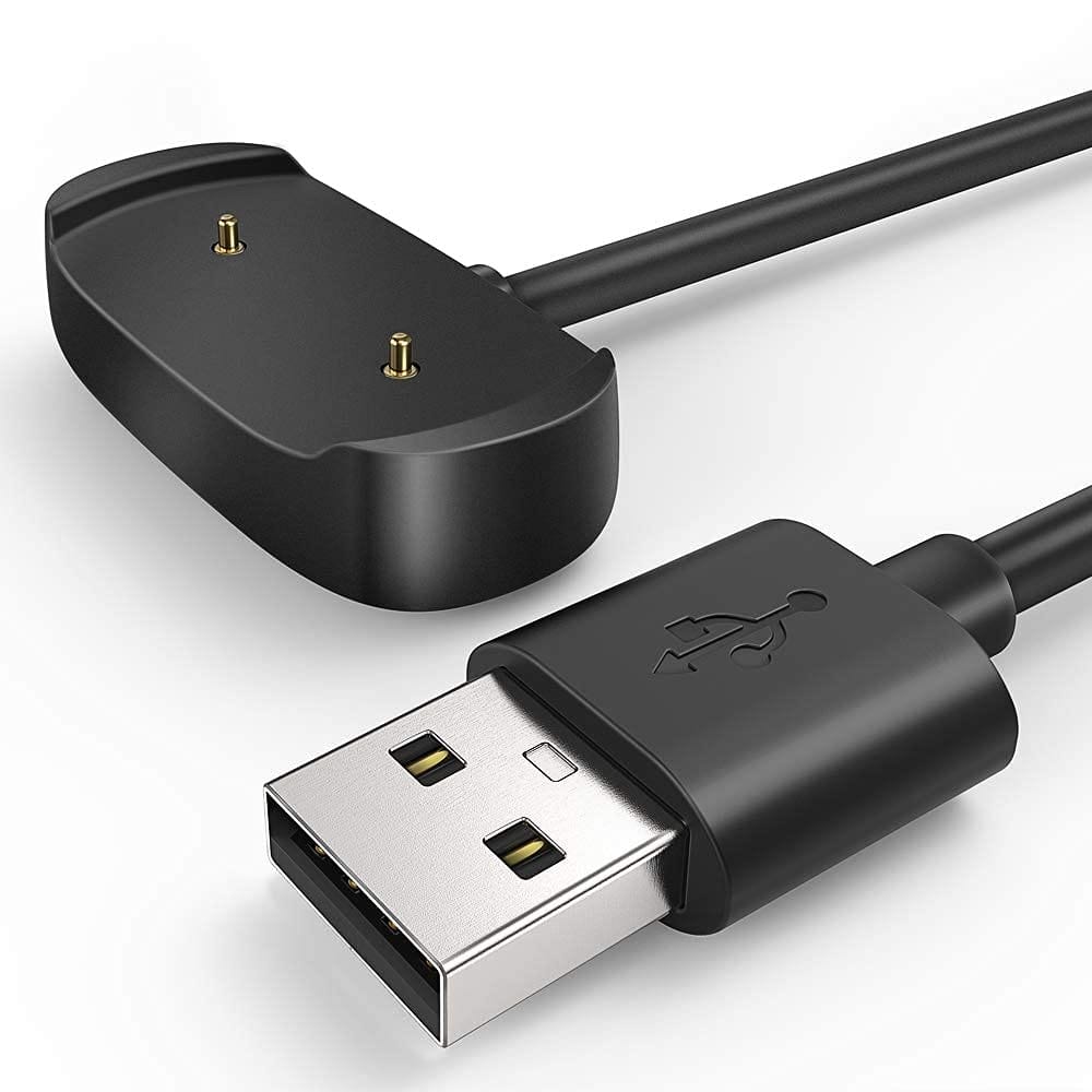 Lapster compatible for amazfit charger cable with GTS 2 Mini, GTS 2e, GTS 2, GTR 2, GTR 2e, GTR 2 eSIM, BIP U, BIP U Pro, Pop Pro- Charging usb Cable Black / 50 cm