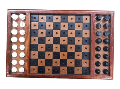 FAIRBIZPS Wooden Braille Chess Set - Inclusive & Educational Game for Visually Impaired Players of All Ages