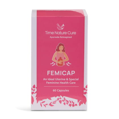 Time Nature Cure Femicap Uterine & Feminine Health Supplement, 60 Capsules, Ayurvedic Formula Time Nature Cure Femicap Uterine & Feminine Health Supplement, 60 Capsules, Ayurvedic Formula