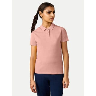 Girls Peach Polo  T-shirt