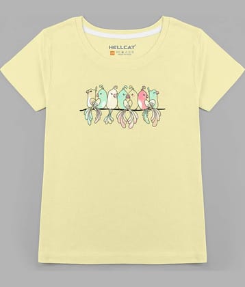 HELLCAT Pack of 1 Girls Cotton Blend T-Shirt ( Light Blue )