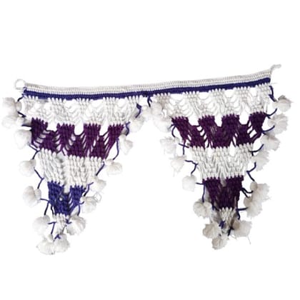 Door Gate for Home Decoration Made with Wool, Handmade (Violet, White)