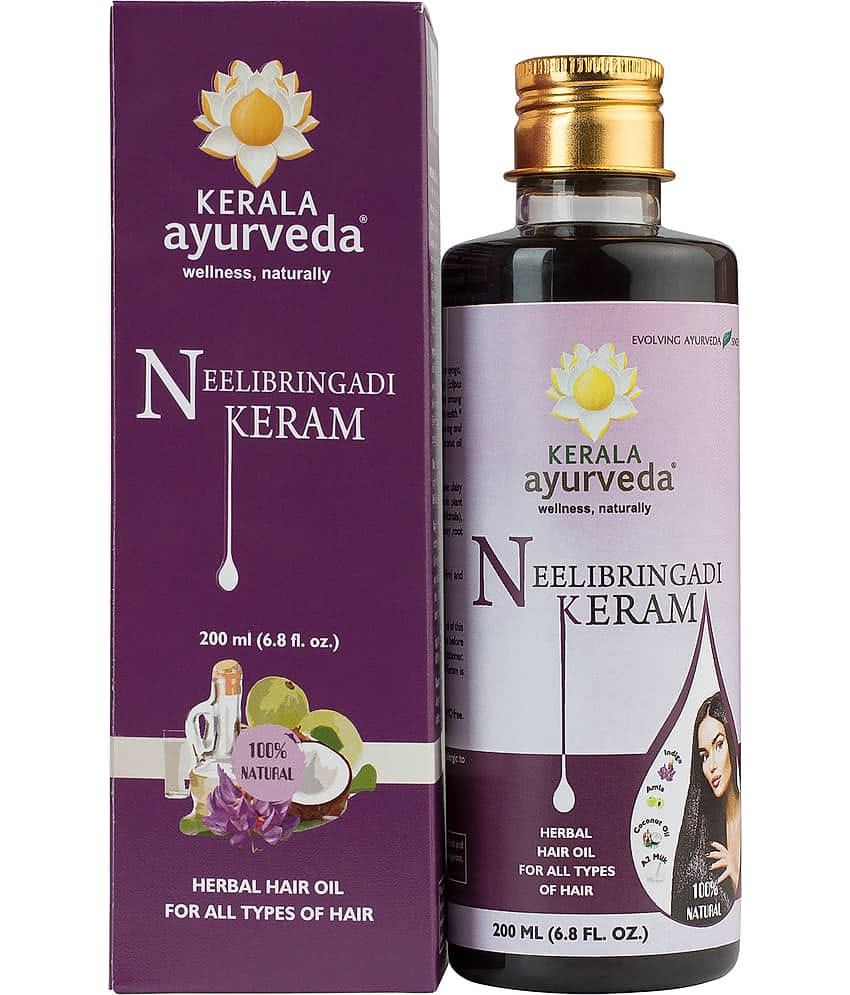 Kerala Ayurveda Neelibringadi Keram 200 Ml,Delays Premature Greying, Reduces Dandruff, and Strengthens Hair