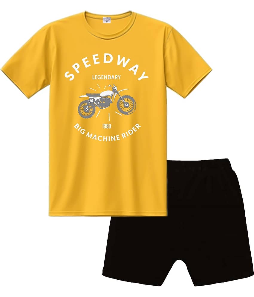 COOLTEES4U Pack of 2 Boys Cotton T-Shirt & Shorts Set ( Multicolor 3 )