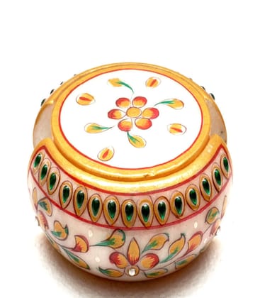 Marble Flower Design Coaster Set