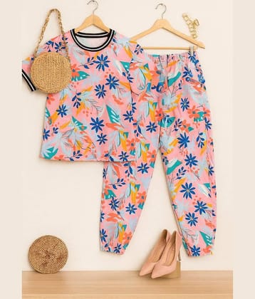 AUSTIVO Women Printed Top With Trousers Co-Ord Set ( Multicolor )