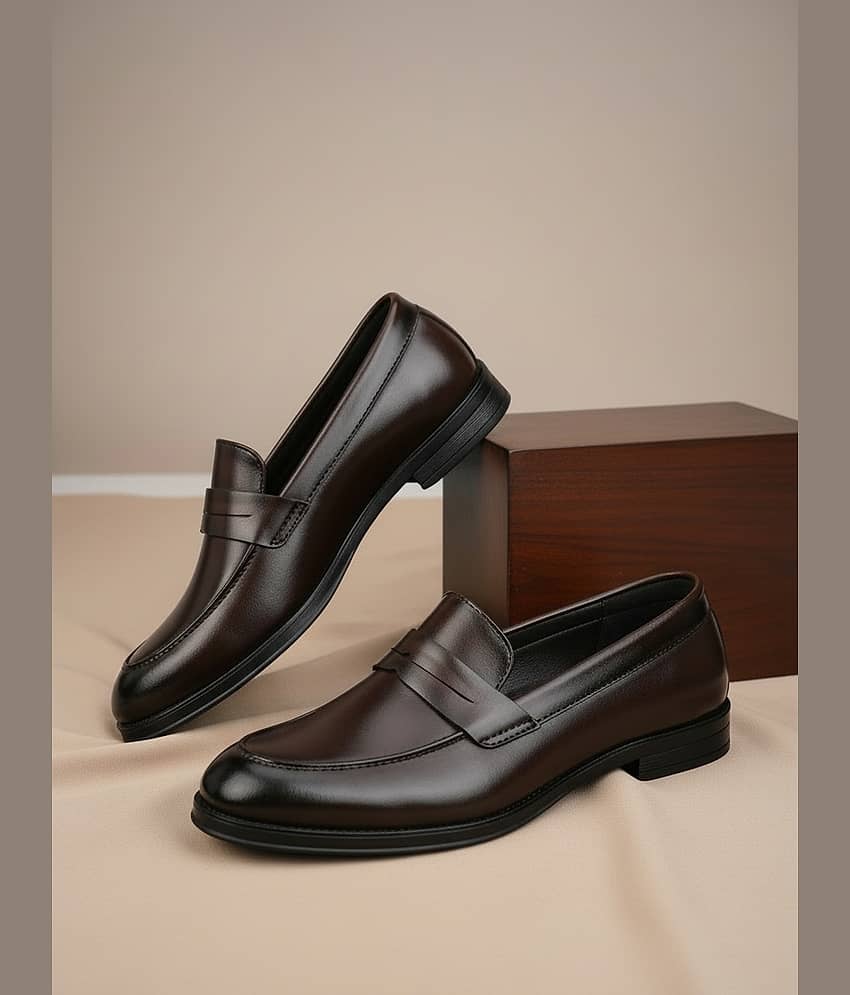 Fentacia Brown Men's Mocassin Formal Shoes