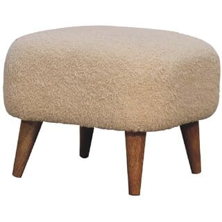 Boucle Cream Square Footstool Boucle Cream Square Footstool
