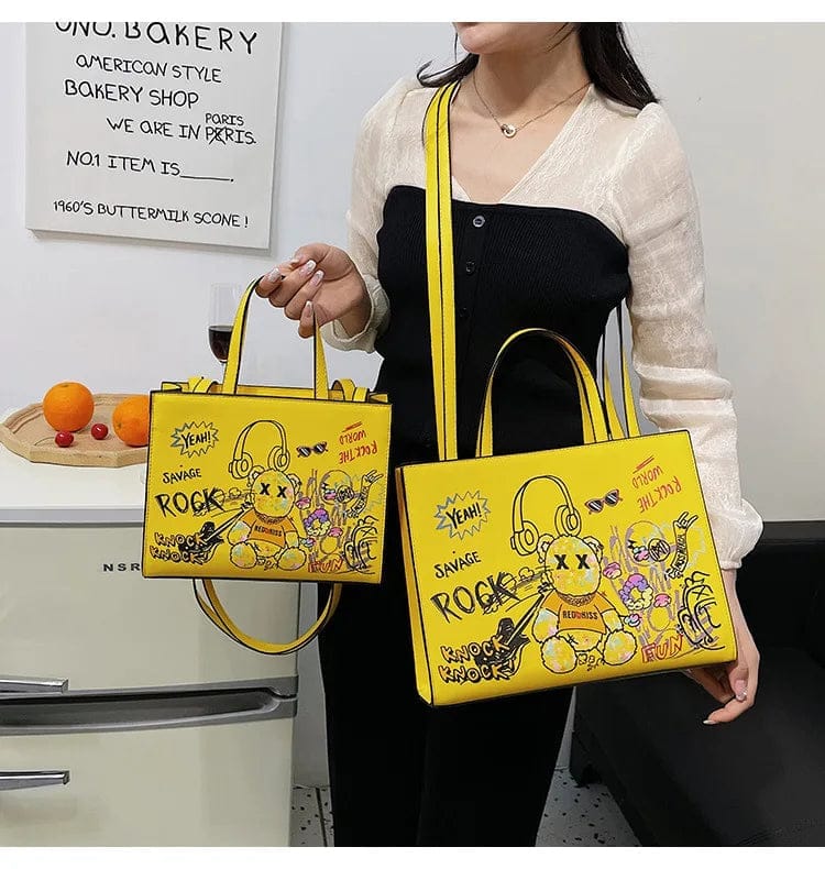 Female Colorful Totes Luxury Mini Hand Bags Brand Purses Tote Handbags  Women Designer MIni Shoulder Crossbody Graffiti