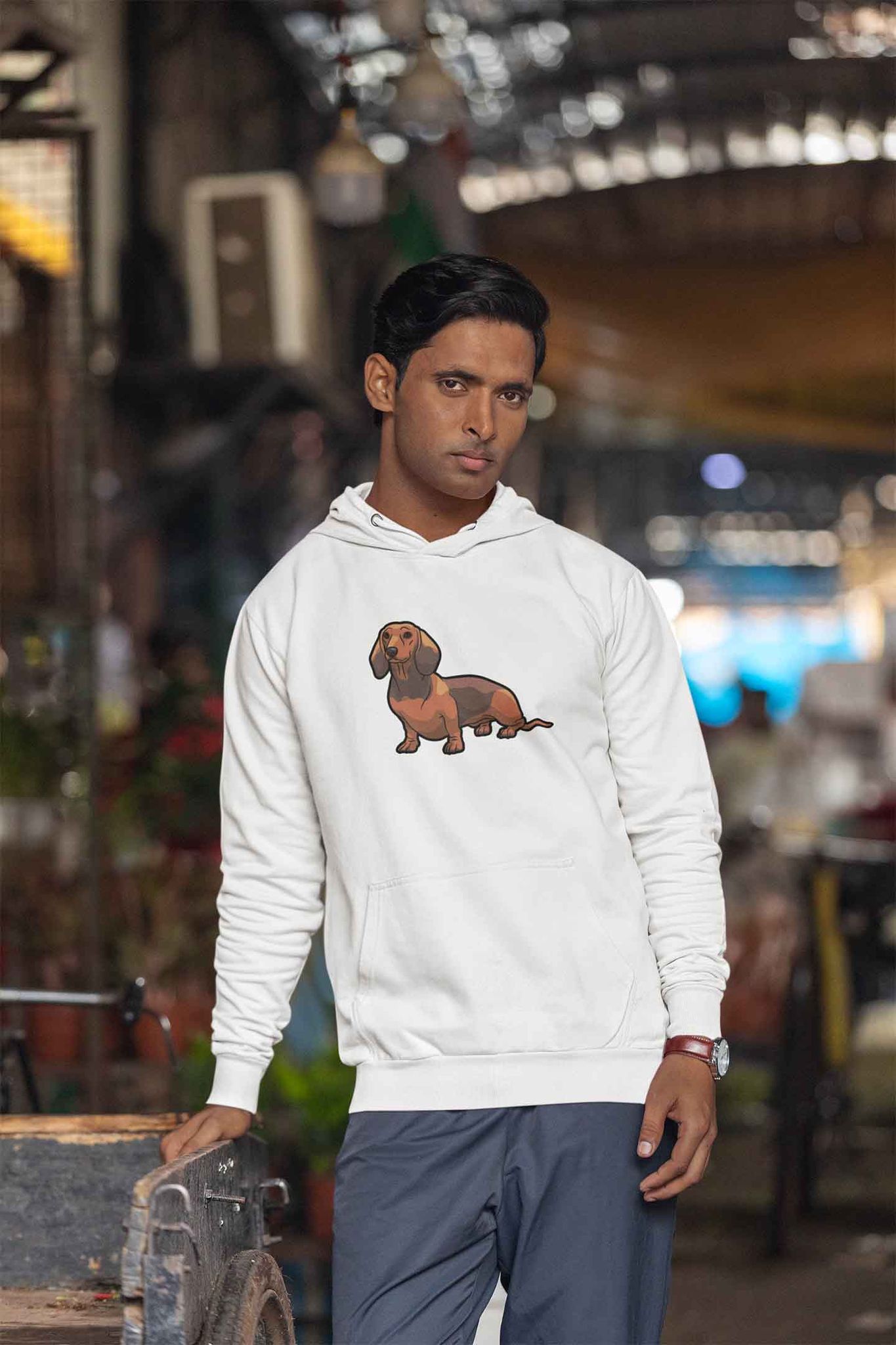 Hoodie (Men) - Dash Dash Dachshund (7 Colours)