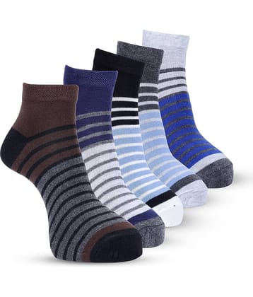 Texfro Pack of 5 Men's 100% Organic Cotton Ankle Length Socks ( Multicolor )