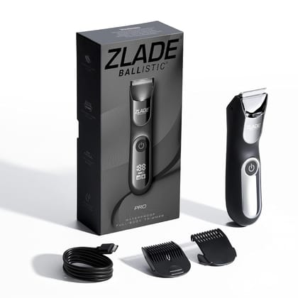 Zlade Ballistic Pro Full Body Trimmer for Men, Beard, Balls, Pubic Hair, Private Parts & Manscaping Groomer | IPX7 Waterproof, No Nicks or Cuts | 7000 RPM Motor | 90 Min Runtime | USB-C Fast Charging Zlade Ballistic Pro Full Body Trimmer for Men, Beard, 