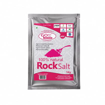 Gokul Gopal Rock Salt (Sendha Namak), 100% Pure & Natural, Boosts Metabolism, Balances pH, 1Kg