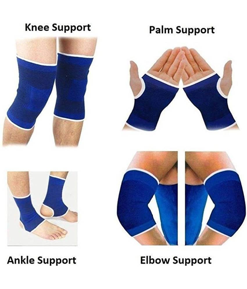 NJ STAR Ankle, Elbow, Palm, Knee Support Braces for Surgical and Sports Activity Like Hockey, Bike, Crossfit and Provides Relief. (Ankle Elbow Palm Knee Combo)