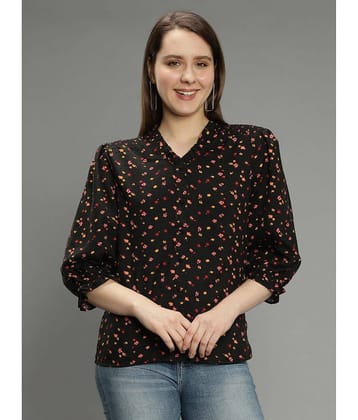 NUEVOSDAMAS Women's Polyester Regular Top ( Black )