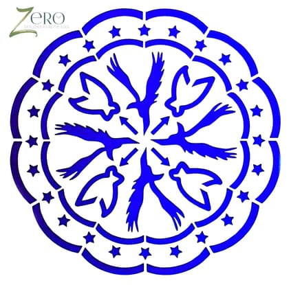 Imported Stencils- 5"*5"- Bird Graphic Mandala Design Background 1