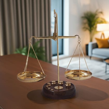 Brass Taarzu 50Gm Weighing Scale | Vintage Balance Tarazu, Height : 7.5 Inch (ZMAS303 D)