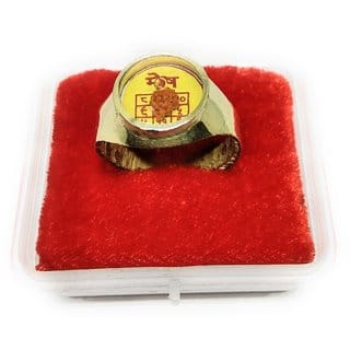 Ashtadhatu Rudraksha Jadit Mesh ( Aries ) Rashi Ring In Gold Plated For Men And Women To Increase Your Health  Wealth