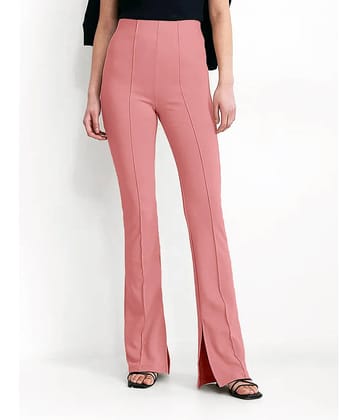 Addyvero - Peach Cotton Blend Regular Women's Slit Pants ( Pack of 1 )
