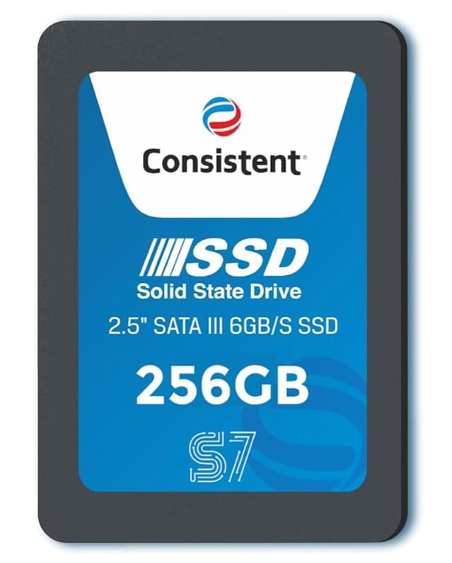 Consistent SSD 256GB 2.5 Inch SATA Internal SSD - Read: 550MB/s & Write: 500MB/s - Solid-State Drive 5 Year Warranty (256, GB)