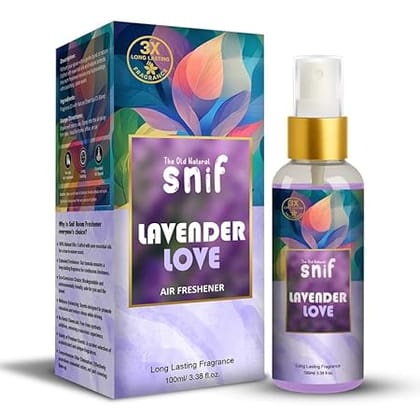 The Old Natural Snif Lavender Love Air Freshener Spray – 100ml | Calming Lavender Scent, Long-Lasting Fragrance for Home, Office & Car The Old Natural Snif Lavender Love Air Freshener Spray – 100ml | Calming Lavender Scent, Long-Lasting Fragrance for Home, Office & Car