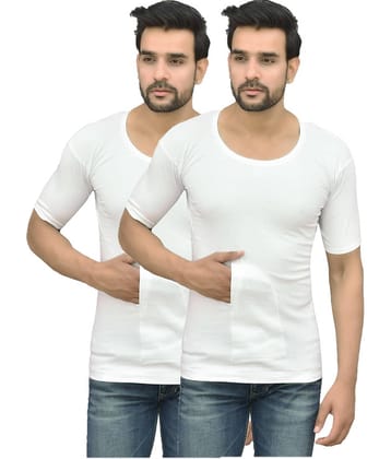 kaseera Pack of 2 Spandex Tank For Men ( White )