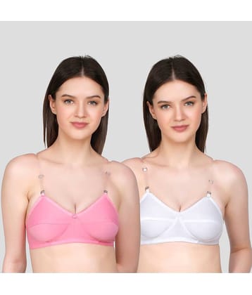 TCG Pack of 2 Cotton Blend Non Padded Women's Push Up Bra ( Pink )