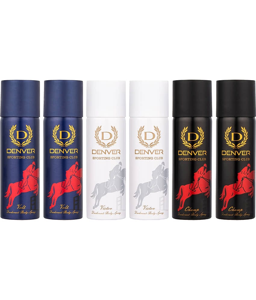 Denver Sporting Club Nano 50 ml Each Deodorant Spray for Men 300 ml ( Pack of 6 )