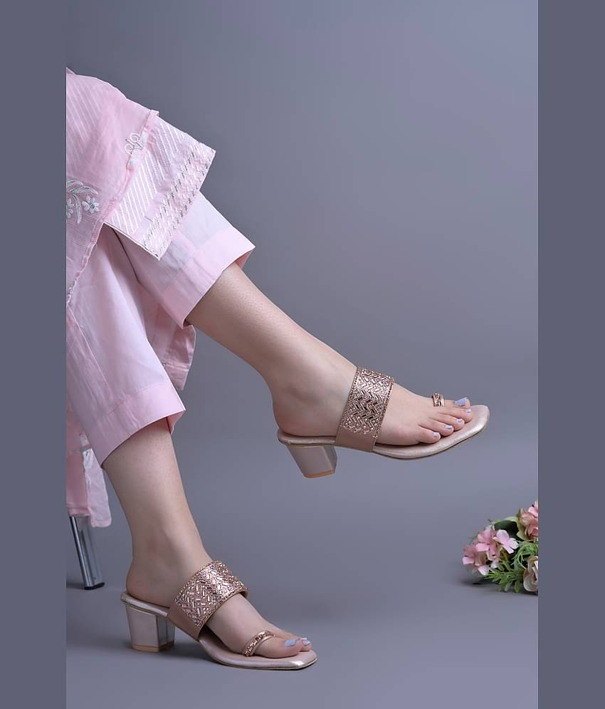 JM Looks Pink Women's Slip On Heels