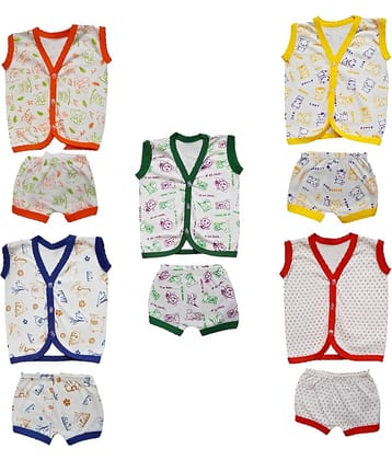kaseera Pack of 5 Baby Girls Cotton Shirt & Skirts ( Multicolor )