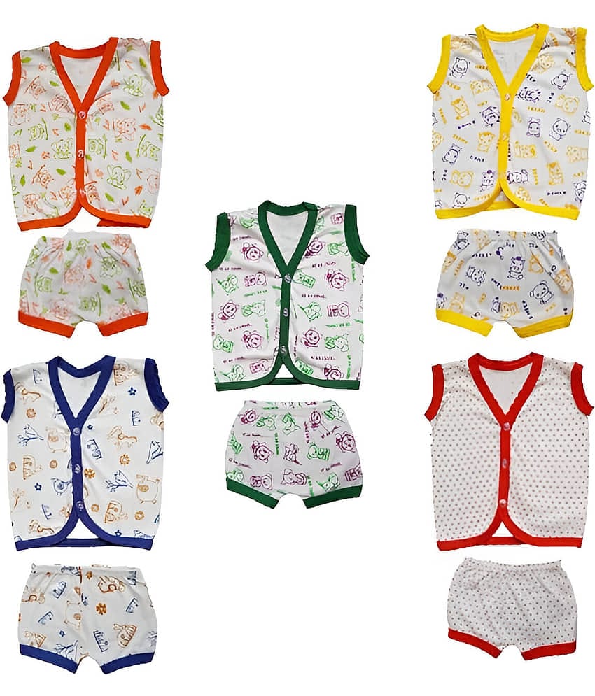 kaseera Pack of 5 Baby Girls Cotton Shirt & Skirts ( Multicolor )