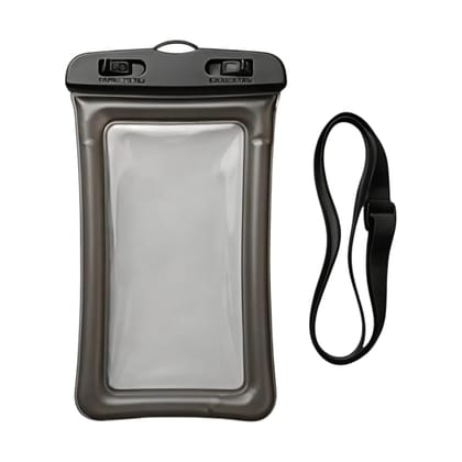 Waterproof Mobile Pouch with Lanyard, Clear Touch Screen Dry Bag for Smartphones, Black and White Waterproof Mobile Pouch with Lanyard, Clear Touch Screen Dry Bag for Smartphones, Black and White