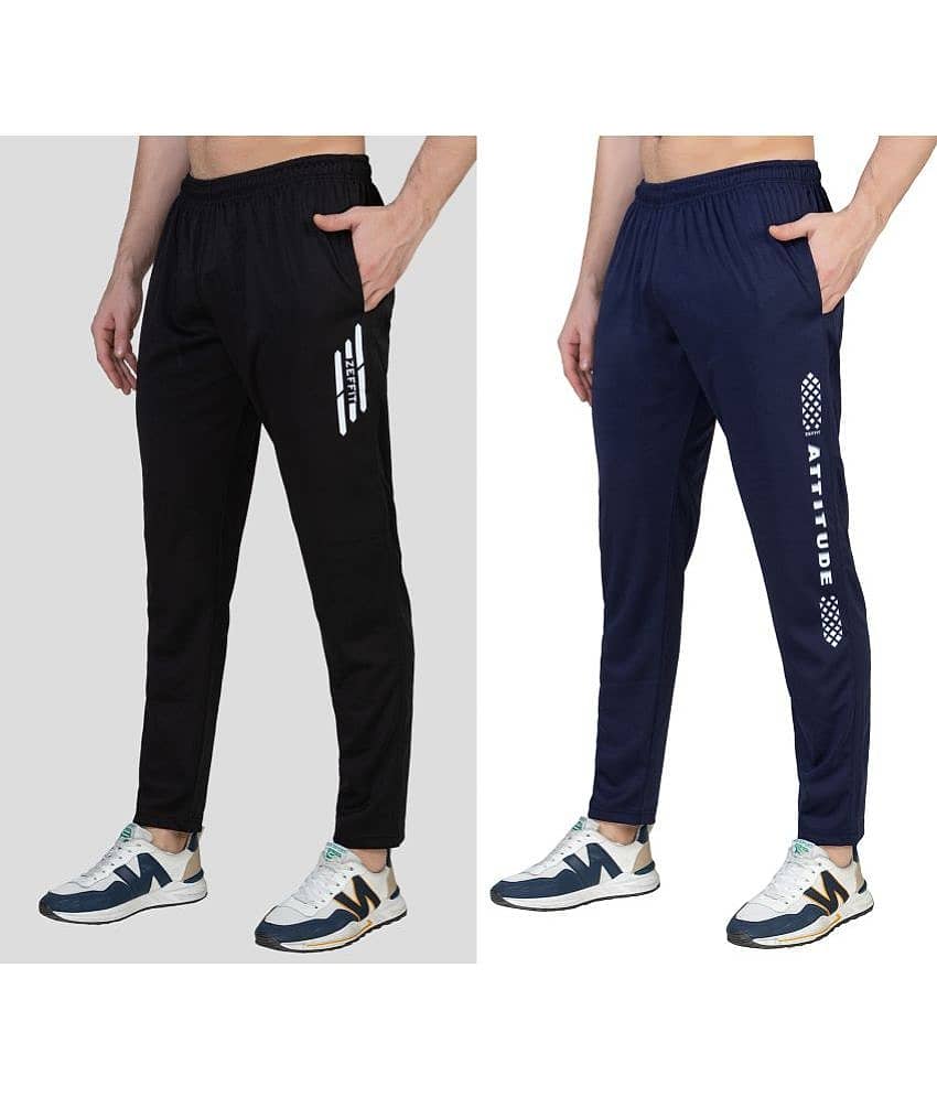 Zeffit - Multicolor Lycra Men's Trackpants ( Pack of 2 )