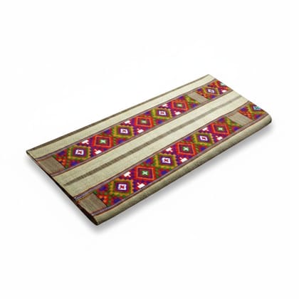 Artisanal Handwoven Geometric Pattern Table Runner