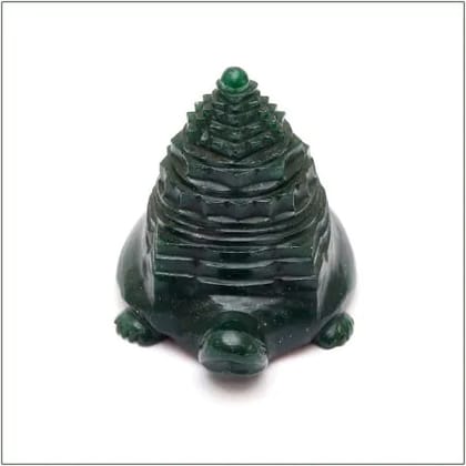 Shree Yantra on Tortoise  Natural Green Jade (500g) | Vastu & Spiritual Energy