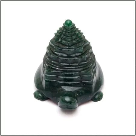 Shree Yantra on Tortoise Natural Green Jade (500g) | Vastu & Spiritual Energy