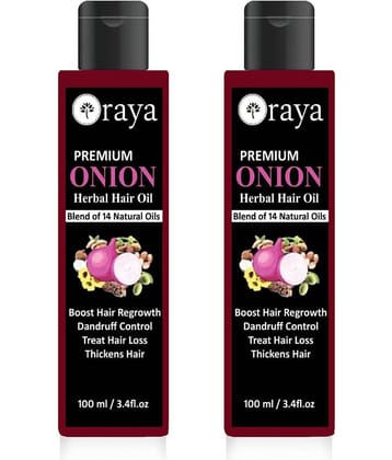 ORAYA ONION Hair Oil Blend 14 Natural Oil For Hair Growth- 100 ml Pack of 2