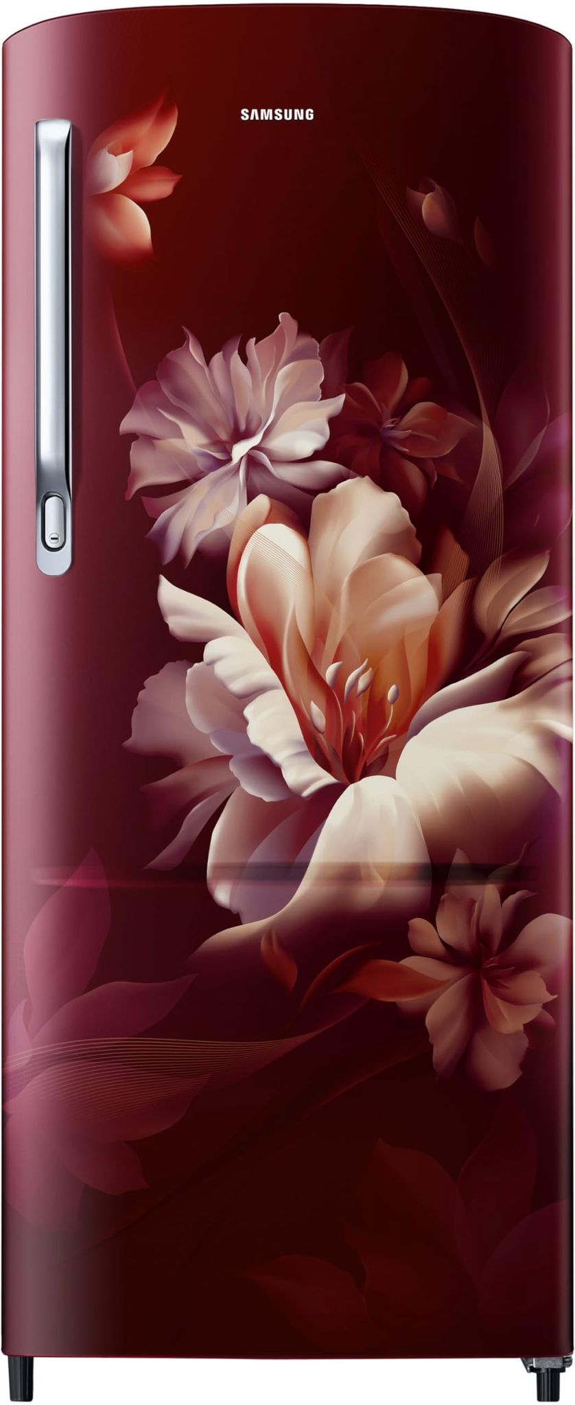 Samsung 183 L, 5 Star, Digital Inverter, Direct-Cool Single Door Refrigerator (RR20D2725RZ/NL, Midnight Blossom Red) Samsung 183 L, 5 Star, Digital Inverter, Direct-Cool Single Door Refrigerator (RR20D2725RZ/NL, Midnight Blossom Red) - Midnight Blossom R